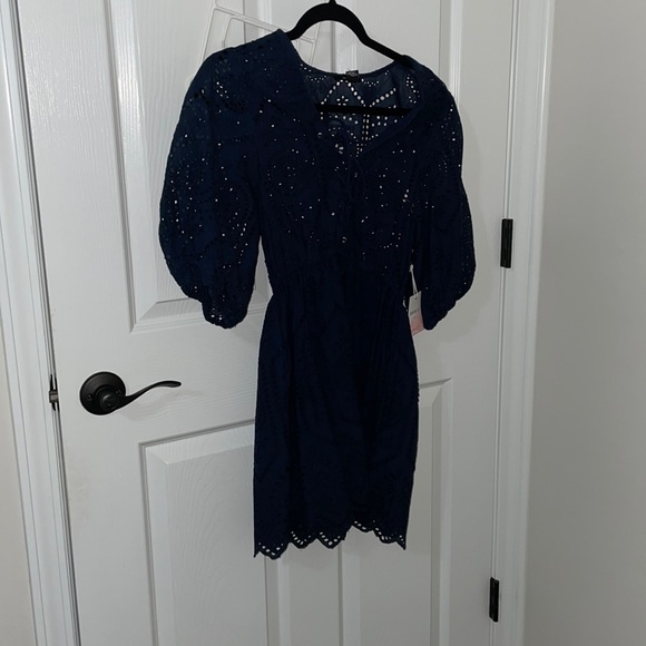 Summer navy blue short lace dress(M) includes a tank top(L) - Picture 1 of 6